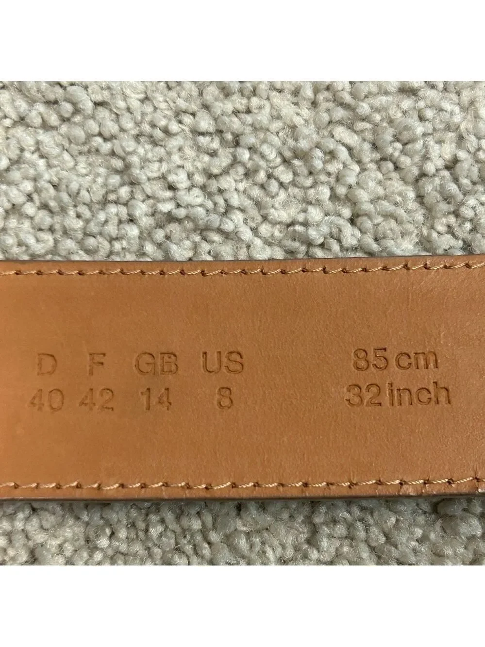 Olsen Europe camel brown orange stone crystal rhinestone buckle leather belt 8